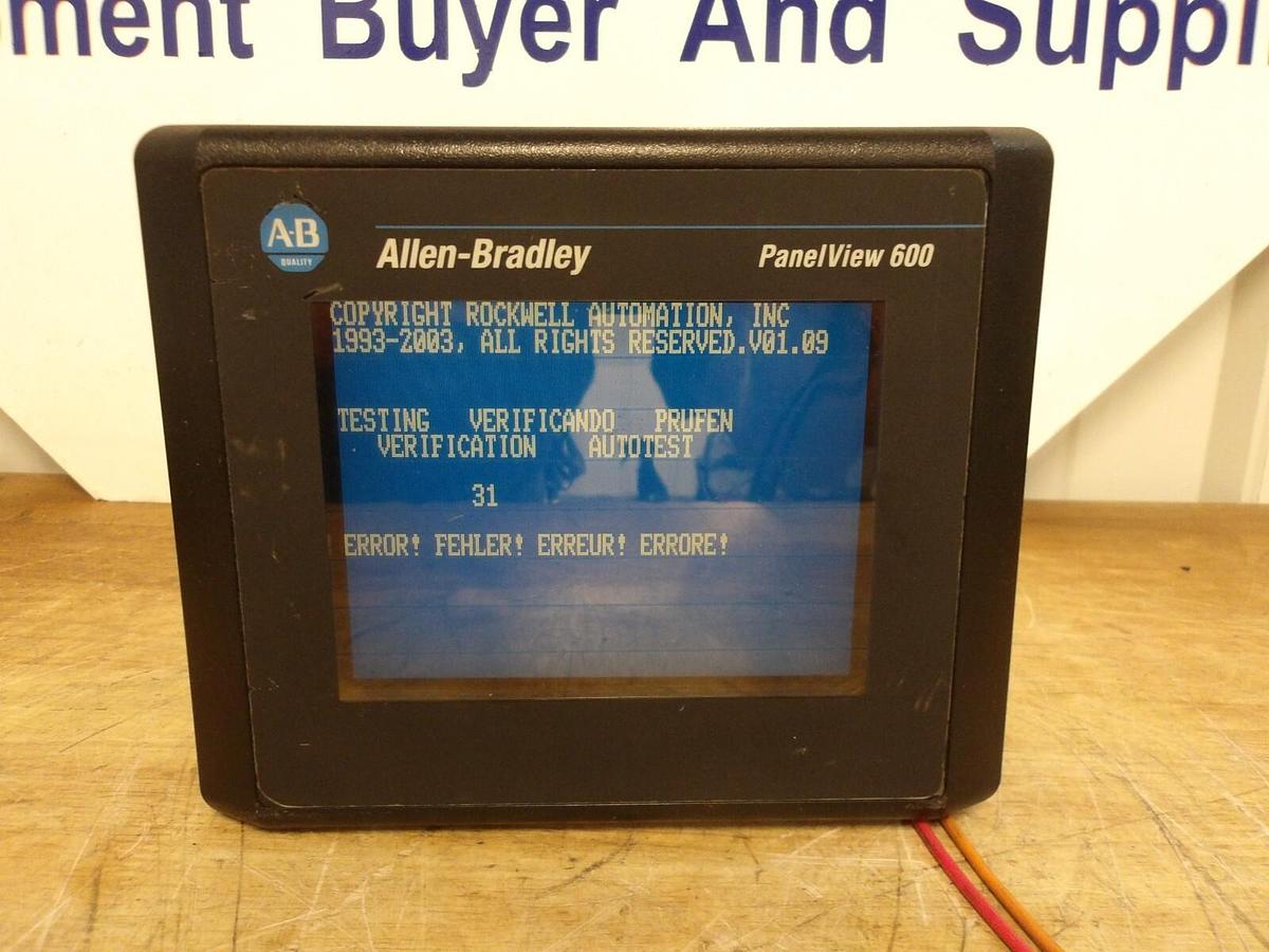Used ALLEN BRADLEY PANELVIEW 600 TOUCH SCREEN 2711-T6C15L1, #64235G USED