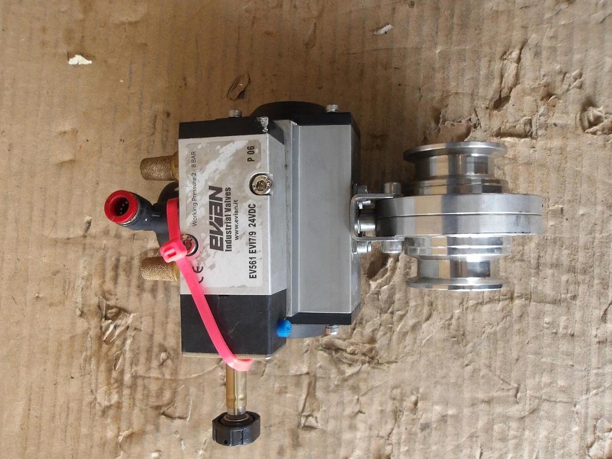 Used EVIAN VALVES EV561/EV17 TRI-CLOVER BUTTERFLY VALVE, #87153G USED