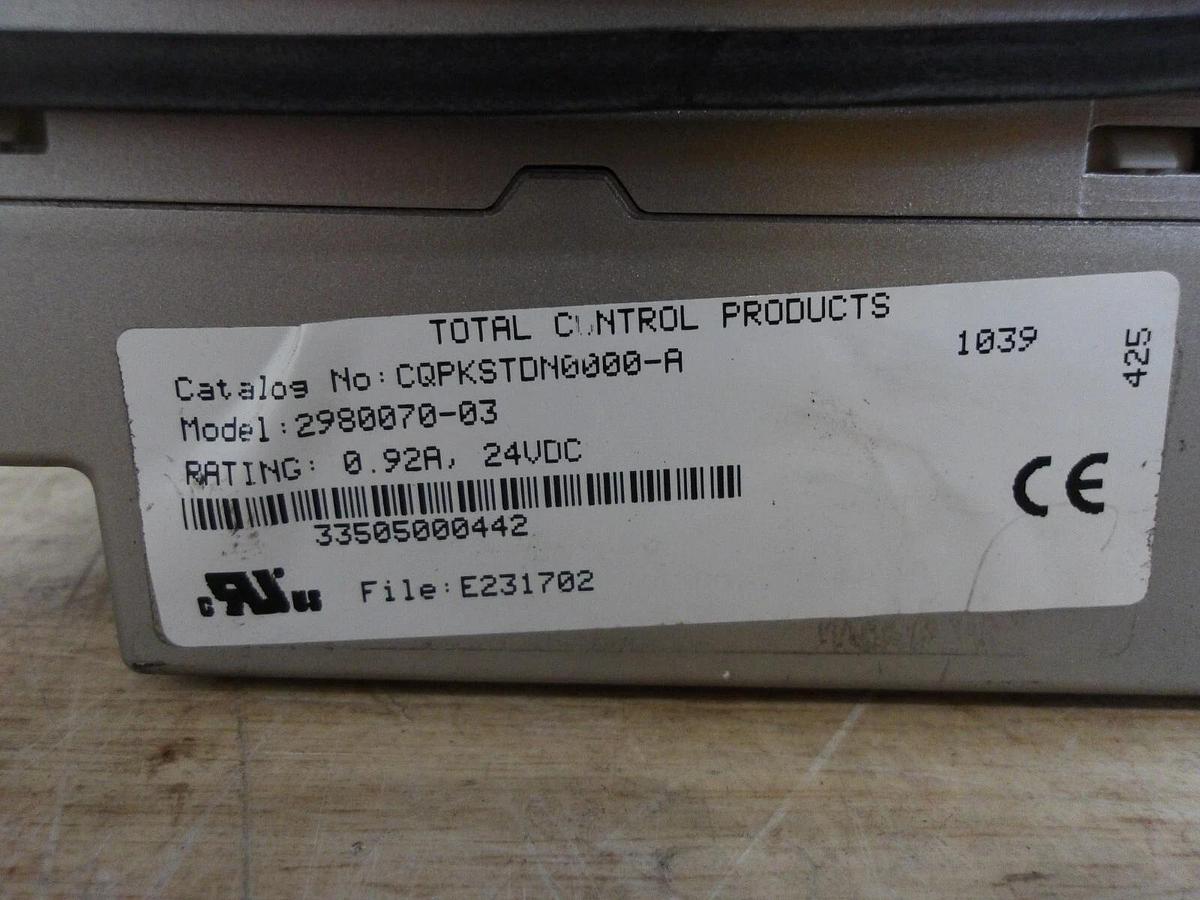 Used TOTAL CONTROL CQPKSTDN0000-A QUICK PANEL, 24 V, #421 REMANUFACTURED