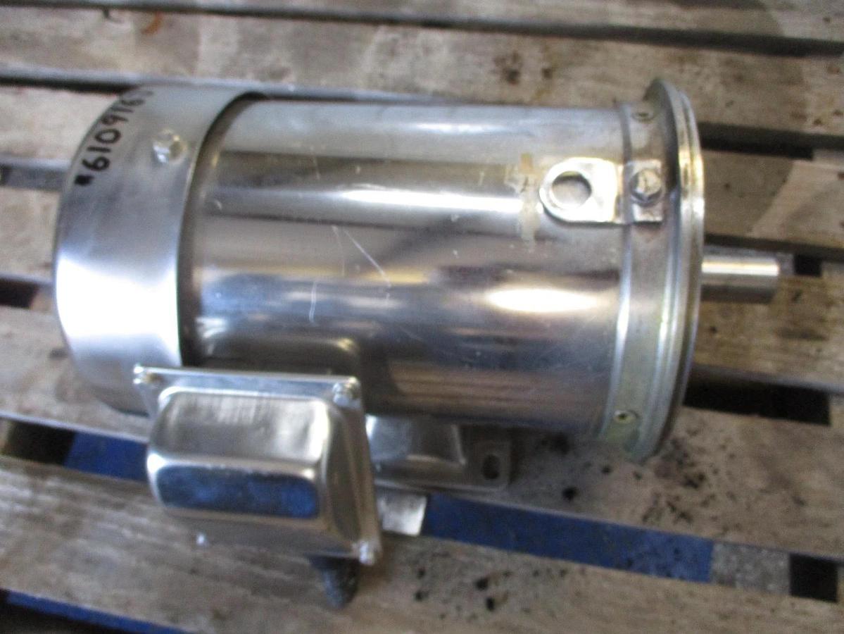 Used STERLING 3 HP STAINLESS MOTOR, FR 182TC, 1745 RPM, 208-230/460 V, #610916J USED