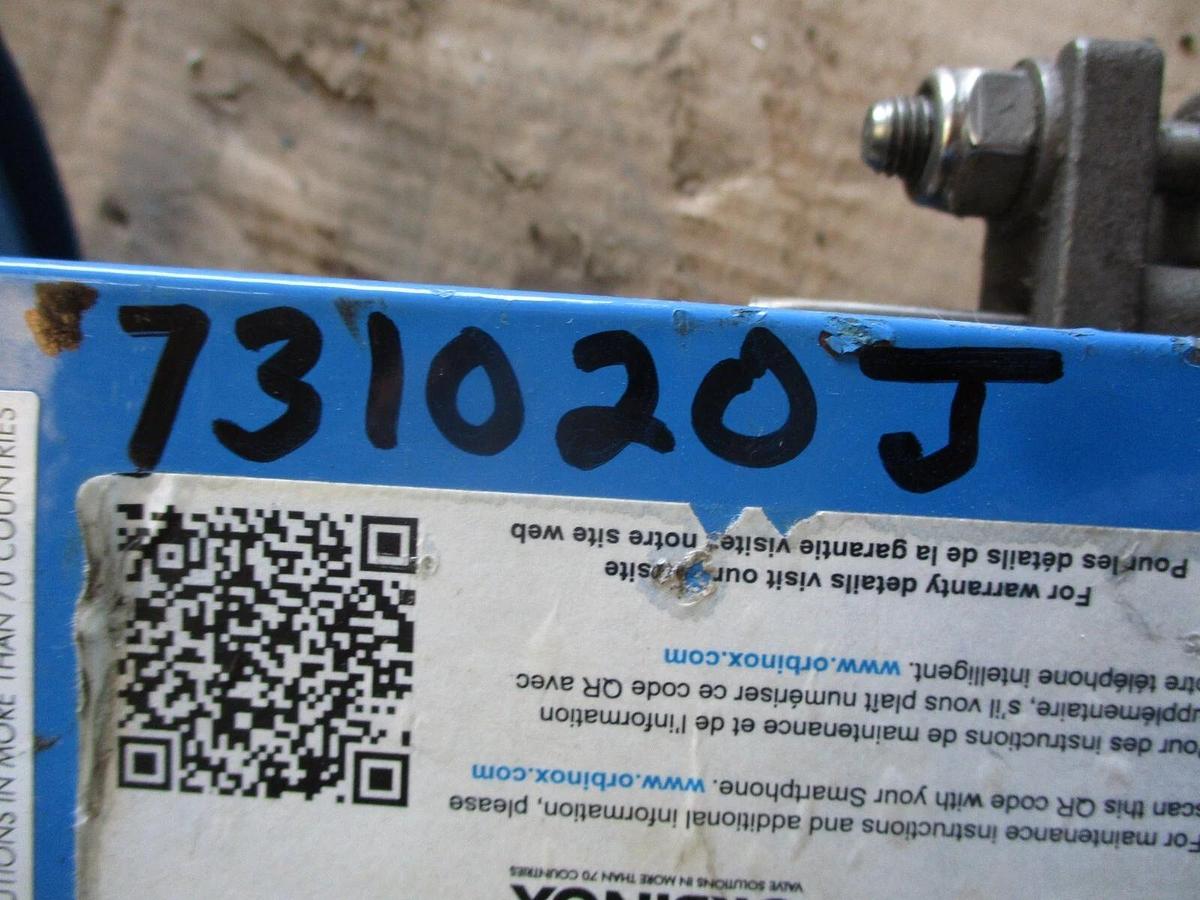 Used ORBINOX 3" STAINLESS KNIFE GATE VALVE, #731020J NEW