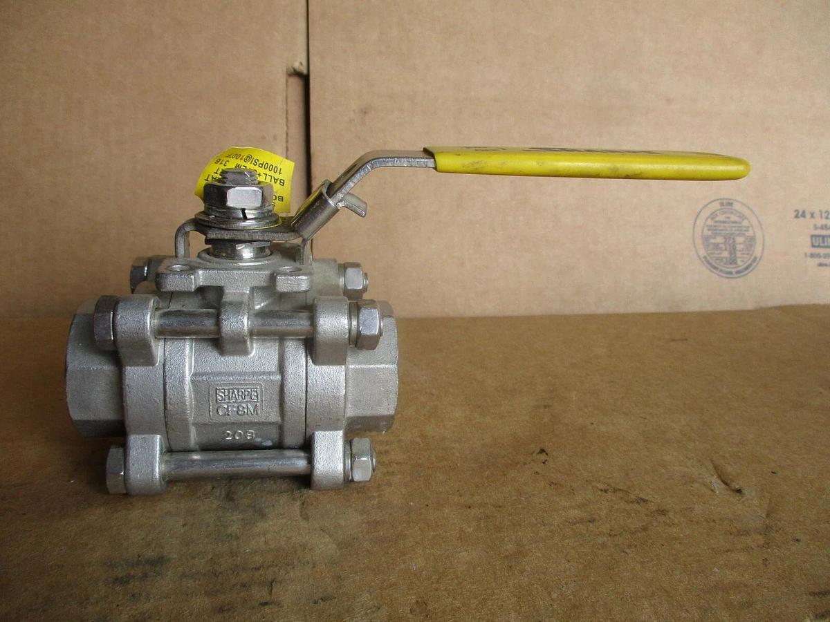 Used SHARPE 1" STAINLESS BALL VALVE(SOCKET WELD), #4161113J NEW
