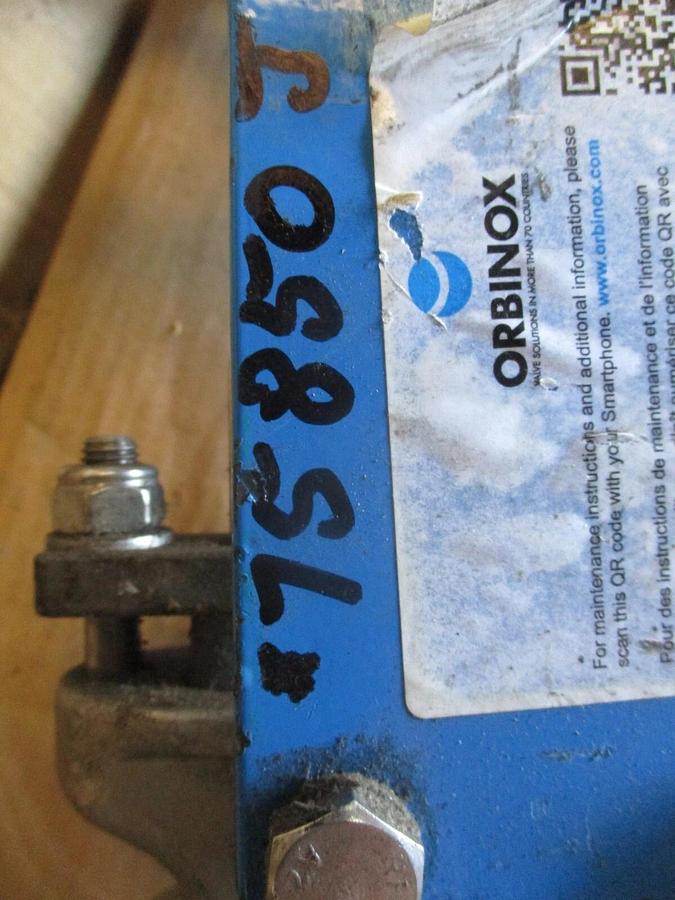 Used ORBINOX 3" STAINLESS KNIFE GATE VALVE 20-3636RI, #75850J USED
