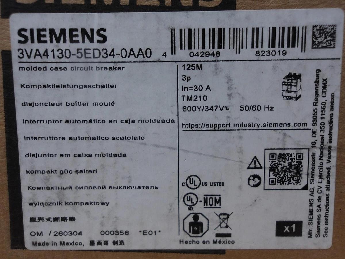 SIEMENS 30 AMP BREAKER 600/347 V, #714150G NIB