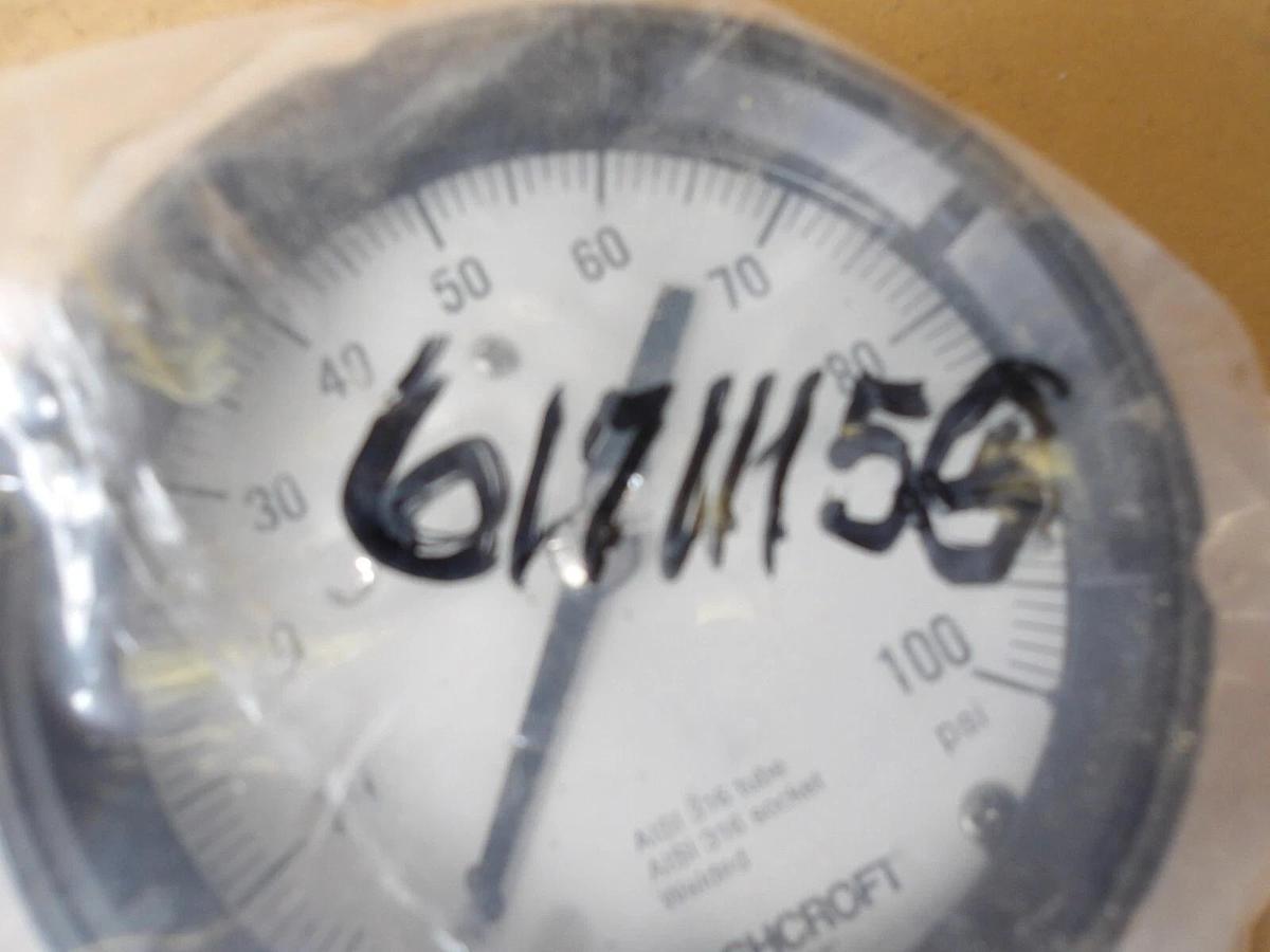 Used ASHCROFT 4" PRESSURE GAUGE, #6171115G NEW