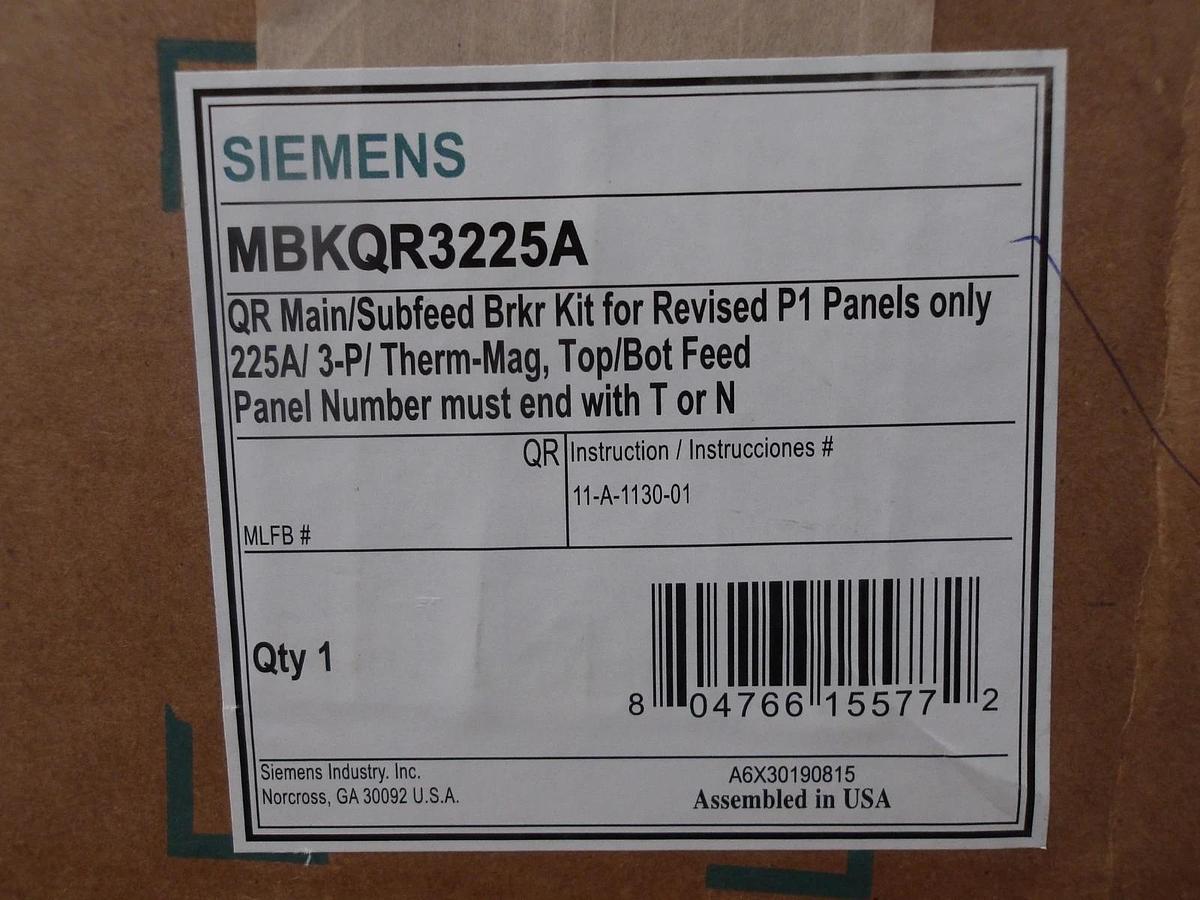 SIEMENS 225 A MAIN SUBFEED BREAKER KIT 240 V, #7171106G NIB