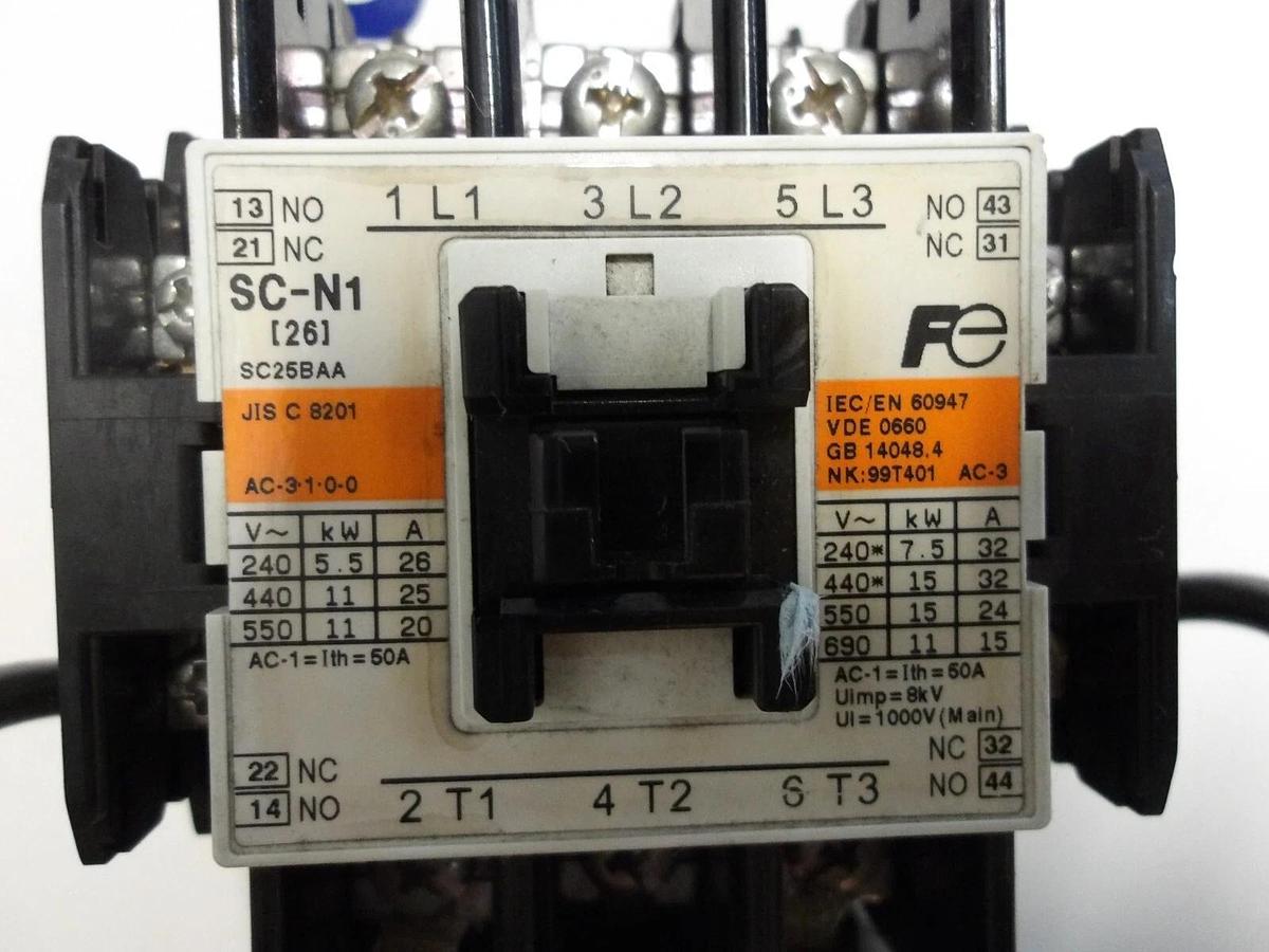 Used FUJI SC-N1-/SC25BAA MOTOR STARTER 240-550 V, 32 A, #520254G NEW