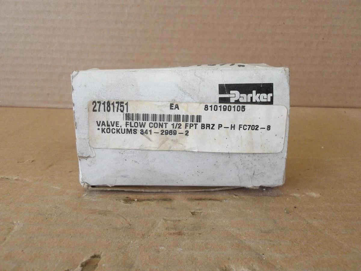 Used PARKER 1/2" PNEUMATIC RIGHT ANGLE CONTROL VALVE, #791205G NEW