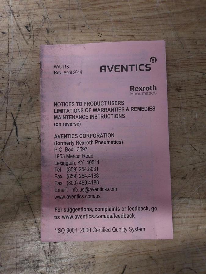 AVENTICS R432006124 PNEUMATIC DIRECTIONAL VALVE, #56921G NIB