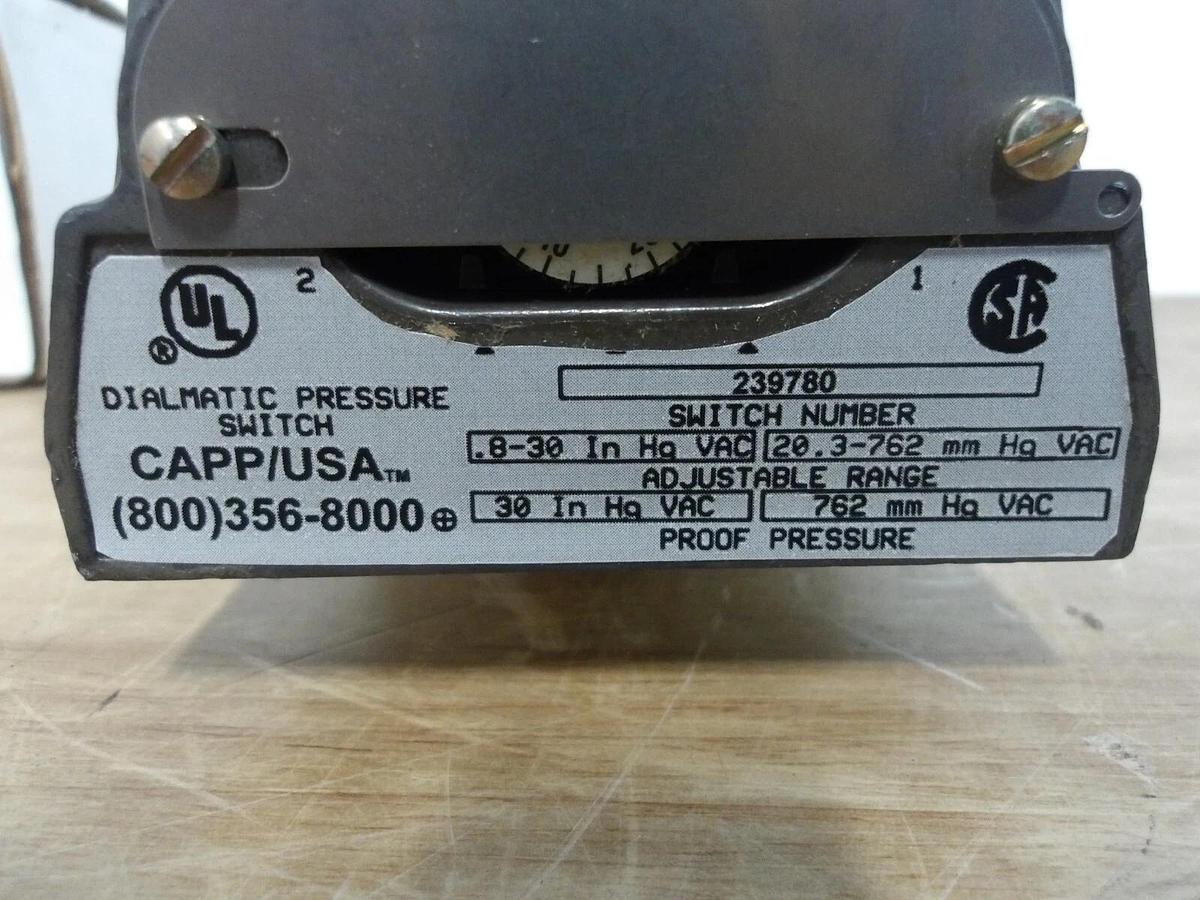 CAPP 239780 DIALMATIC PRESSURE SWITCH, #2121140G NIB