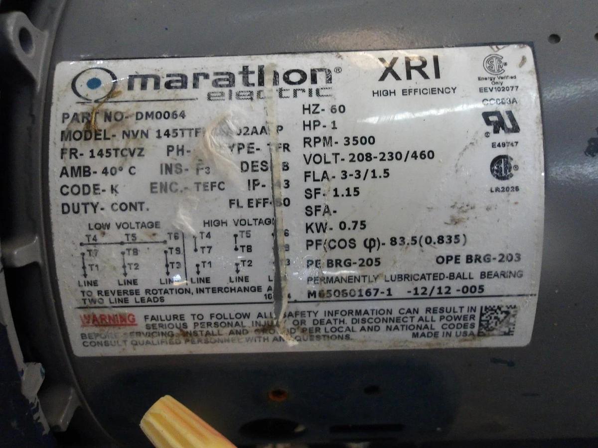 Used SPIRAX / SARCO D97F235483 PUMP W/ 1HP MOTOR, #102851G USED