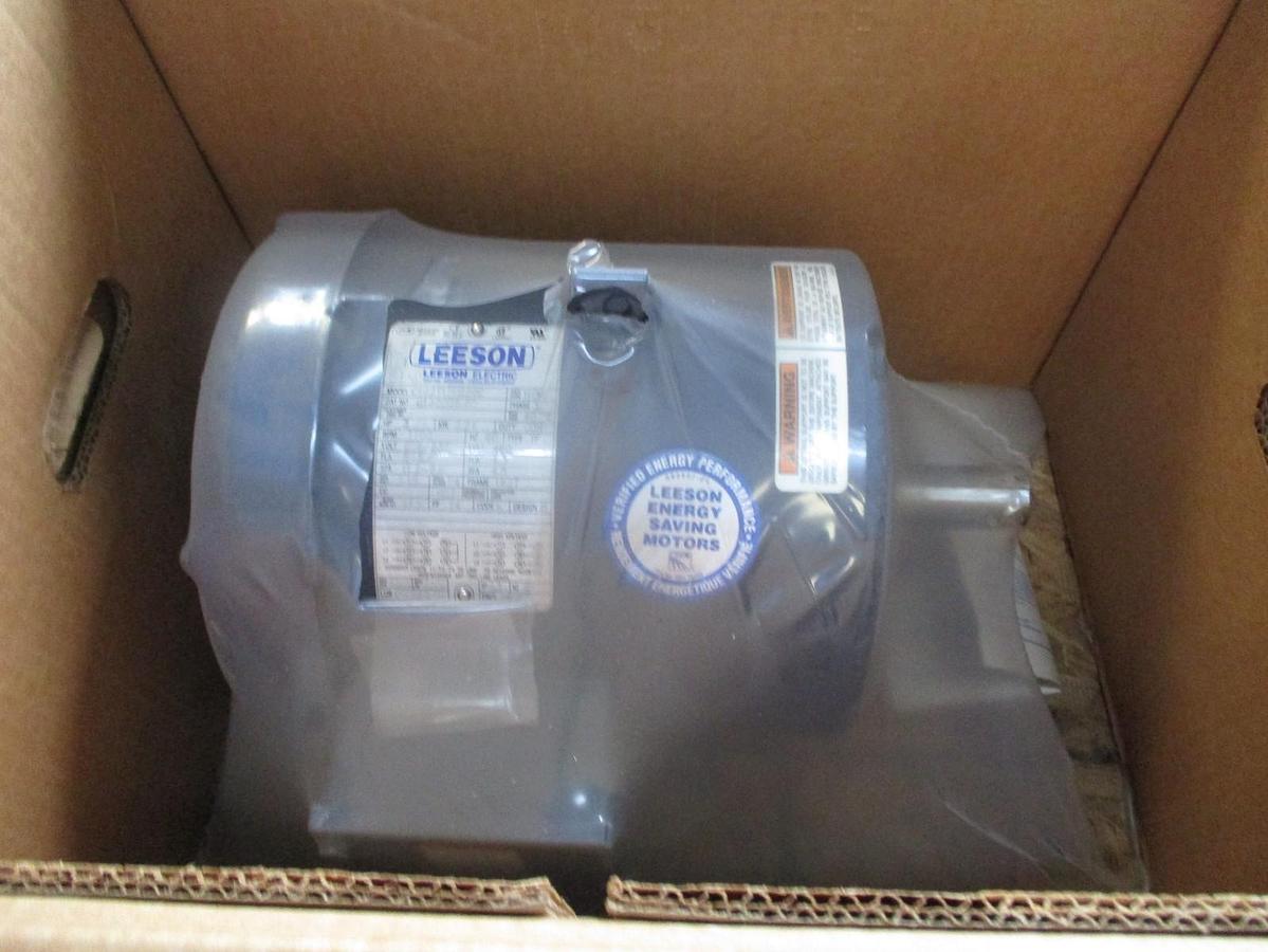 LEESON 3 HP MOTOR, FR 182T, 208-230/460 V, 1760 RPM, #69812J NIB