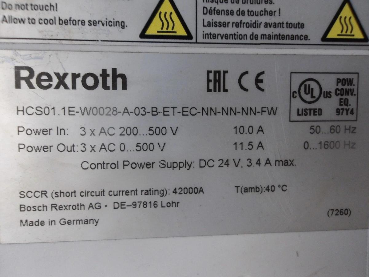 Used REXROTH HCS01.1E-W0028-A-03--ET-NN-NN-NN-FW INDRA DRIVE CONTROLLER, #930135G