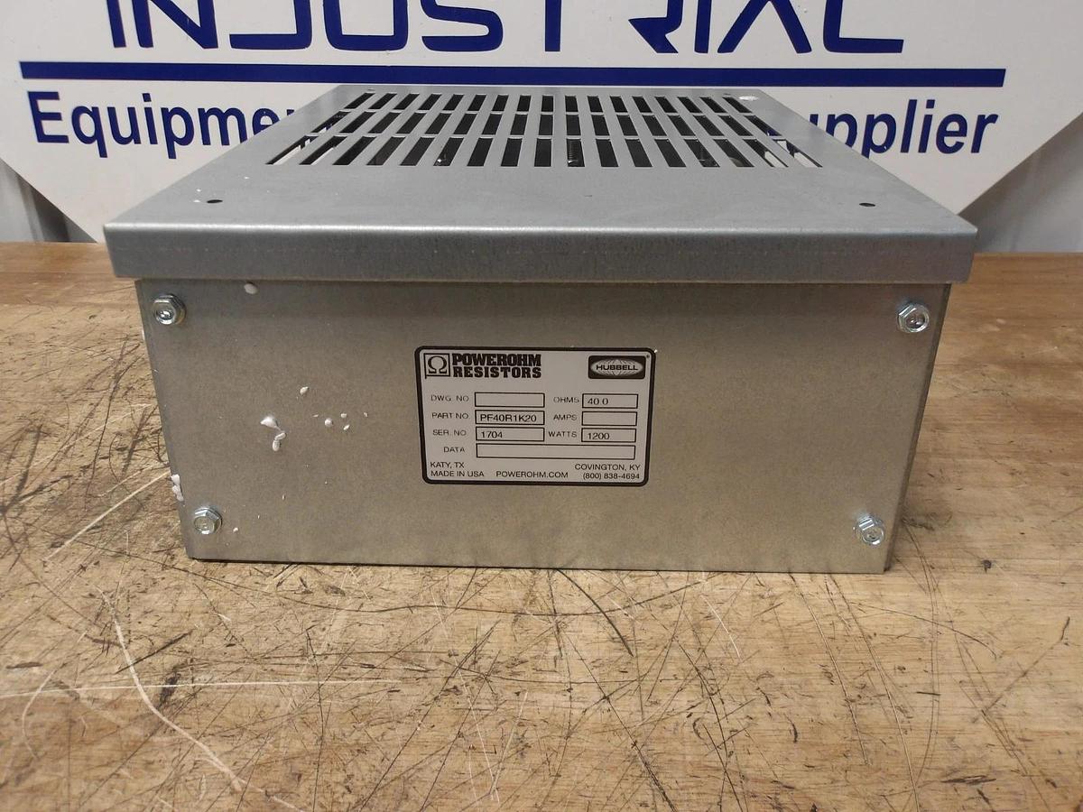 Used HUBBELL PF40R1K20 POWERROHM RESISTOR, #251040G NEW