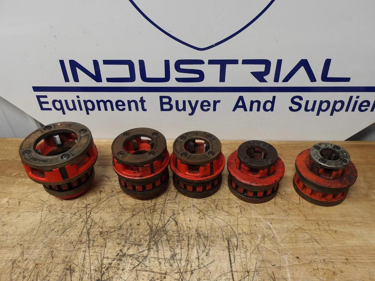 Used RIDGID PIPE DIES 2"-1-1/4"-1"-3/4"-1/2" (ASSORTED LOT OF 5) #310936G USED