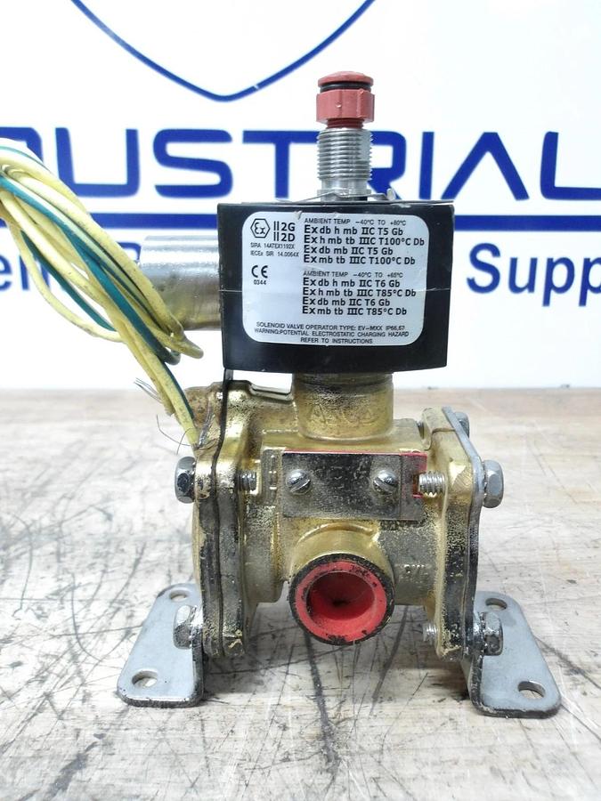 Used ASCO RED HAT 1/2" BRASS SOLENOID VALVE, #611140G NEW