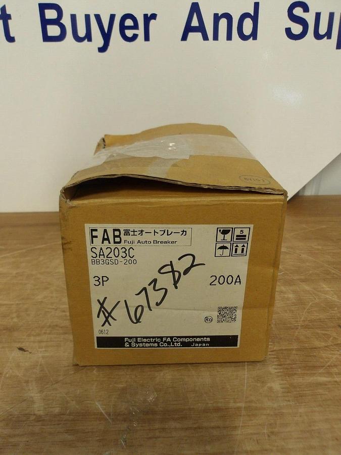 FUJI 200 AMP AUTO BREAKER SA203C, 250 V, #225940G NIB