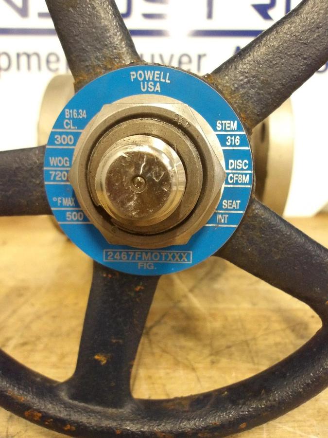Used POWELL 2" S/S GATE VALVE 2467FM0TXXX, #99105G NEW