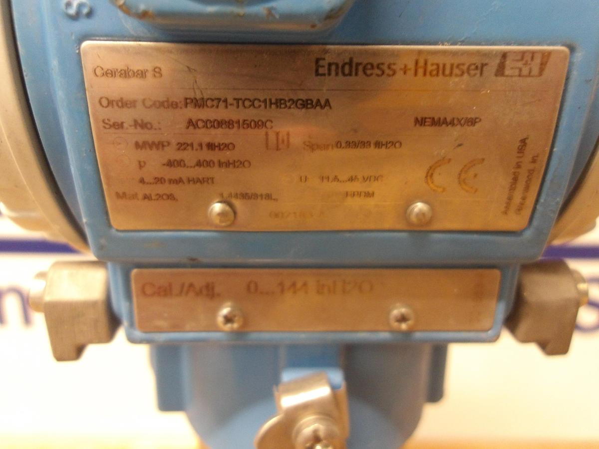 Used ENDRESS HAUSER PMC71-TCC1HB2GBAA CARABARS PRESSURE TRANSMITTER
