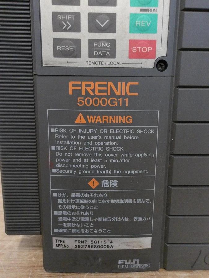 Used FUJU FRENIC 5000G11 MOTOR CONTROLLER FRN7.5G11S-4, #2101230G NEW