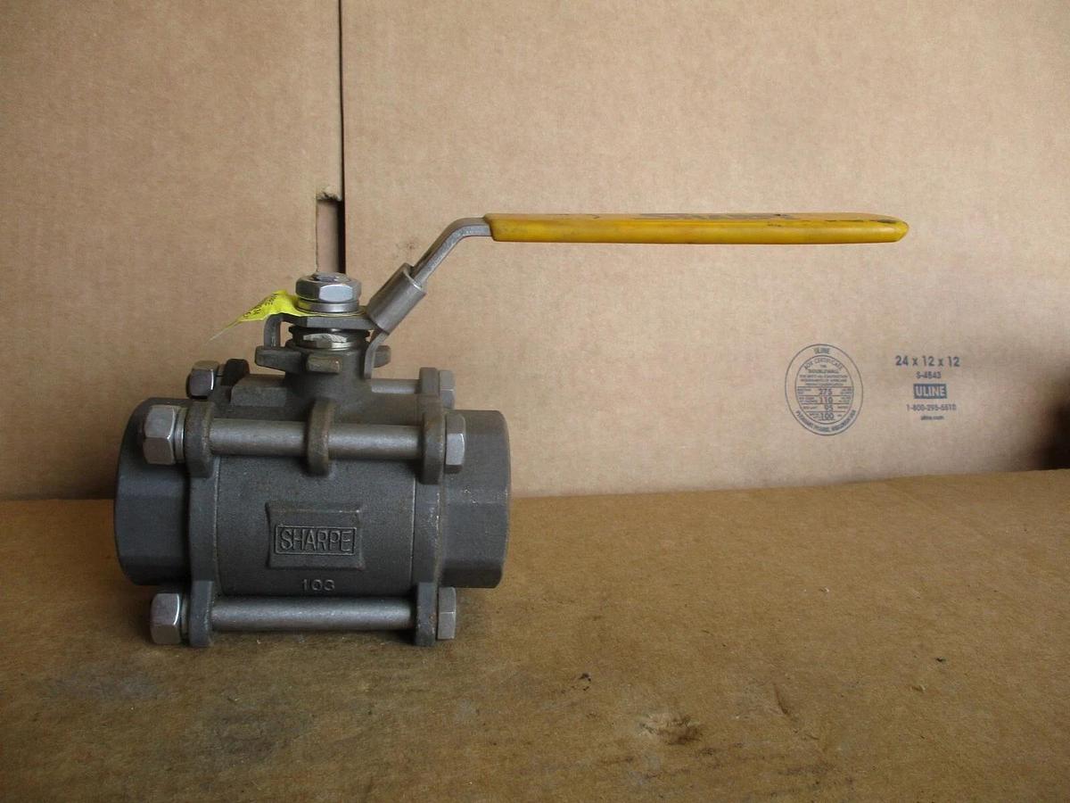 Used SHARPE 1-1/2" STEEL BALL VALVE(SOCKET WELD), #4161236J NEW