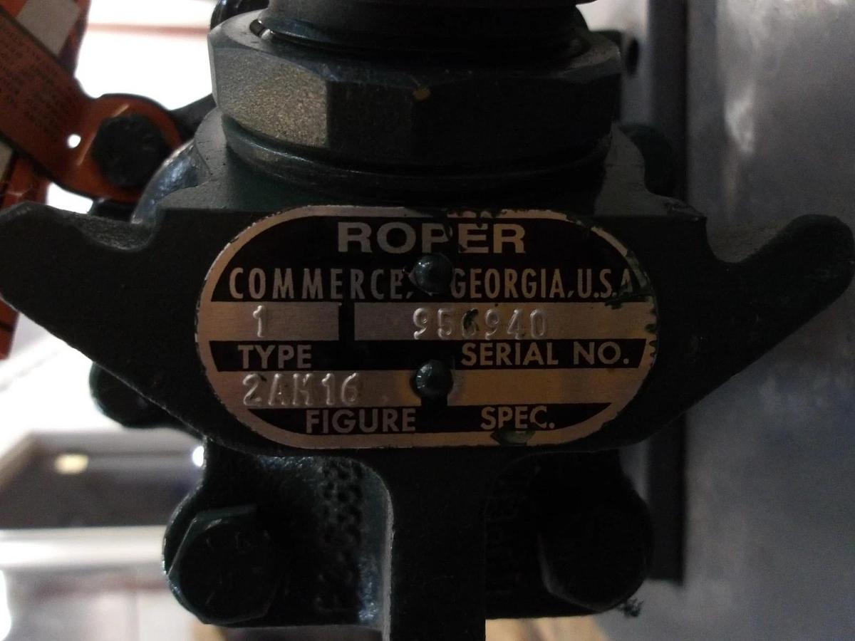 Used ROPER 1-1/2" PUMP W/ 5 HP MOTOR, #1111937G NEW