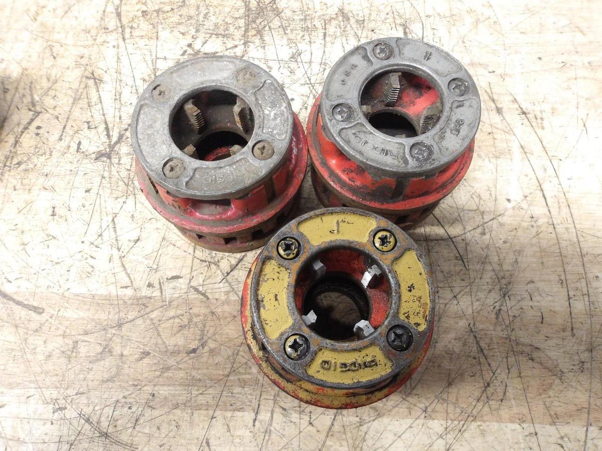 Used RIDGID PIPE DIES 1-3/4", 3", 1", 1", 1-1/4" (ASSORTED LOT OF 5) #311245G USED