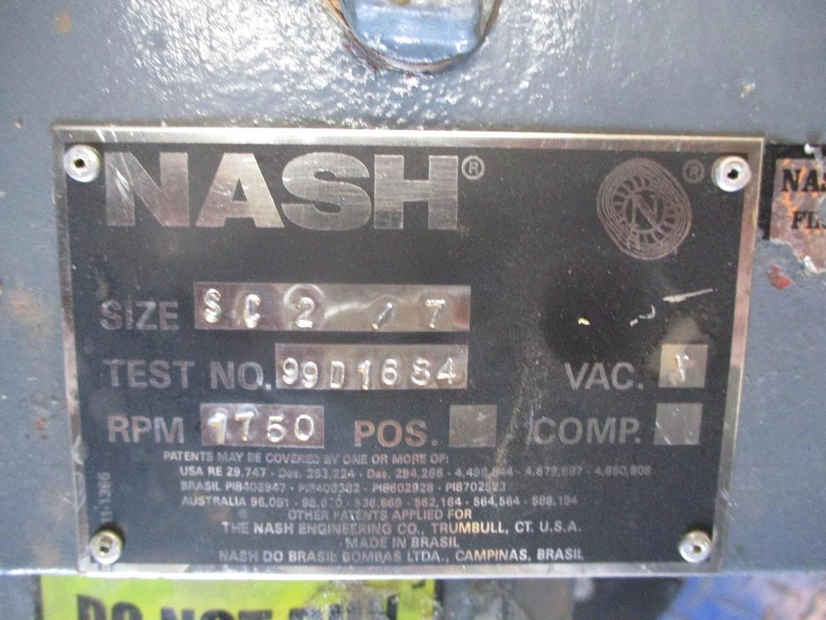Used NASH SC2/7 VACUUM PUMP, #69345J NEW