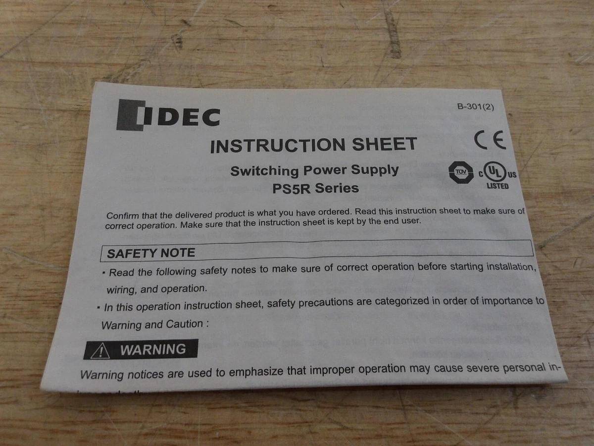 Used IDEC PSS4-E24 OUTPUT POWER SUPPLY 100 W, 24 V, #321240G NEW