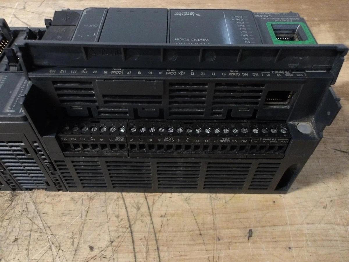 Used SCHNEIDER MODICON TM241CEC24T LOGIC CONTROLLER & 7 CARDS, #331231G USED