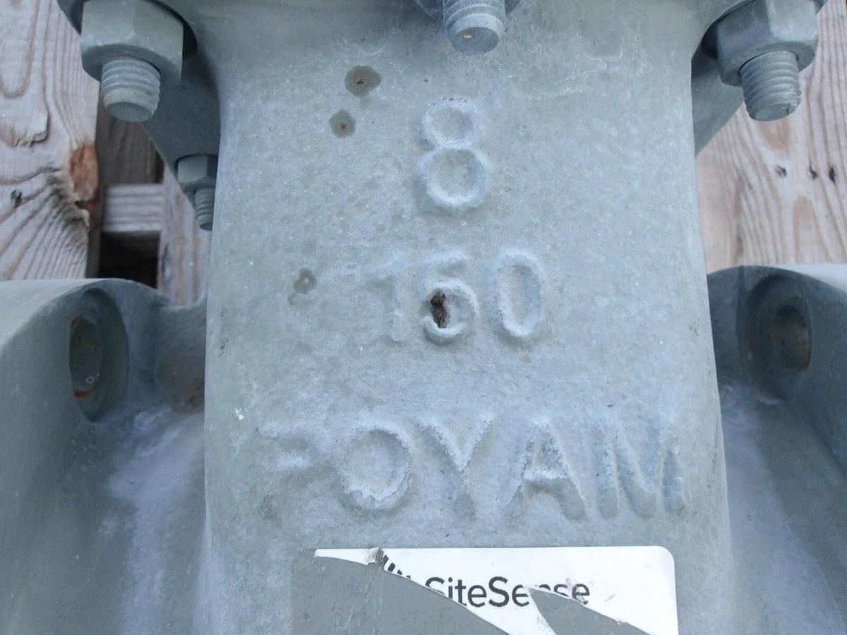Used POYAM 8" STEEL GATE VALVE, #813830G NEW
