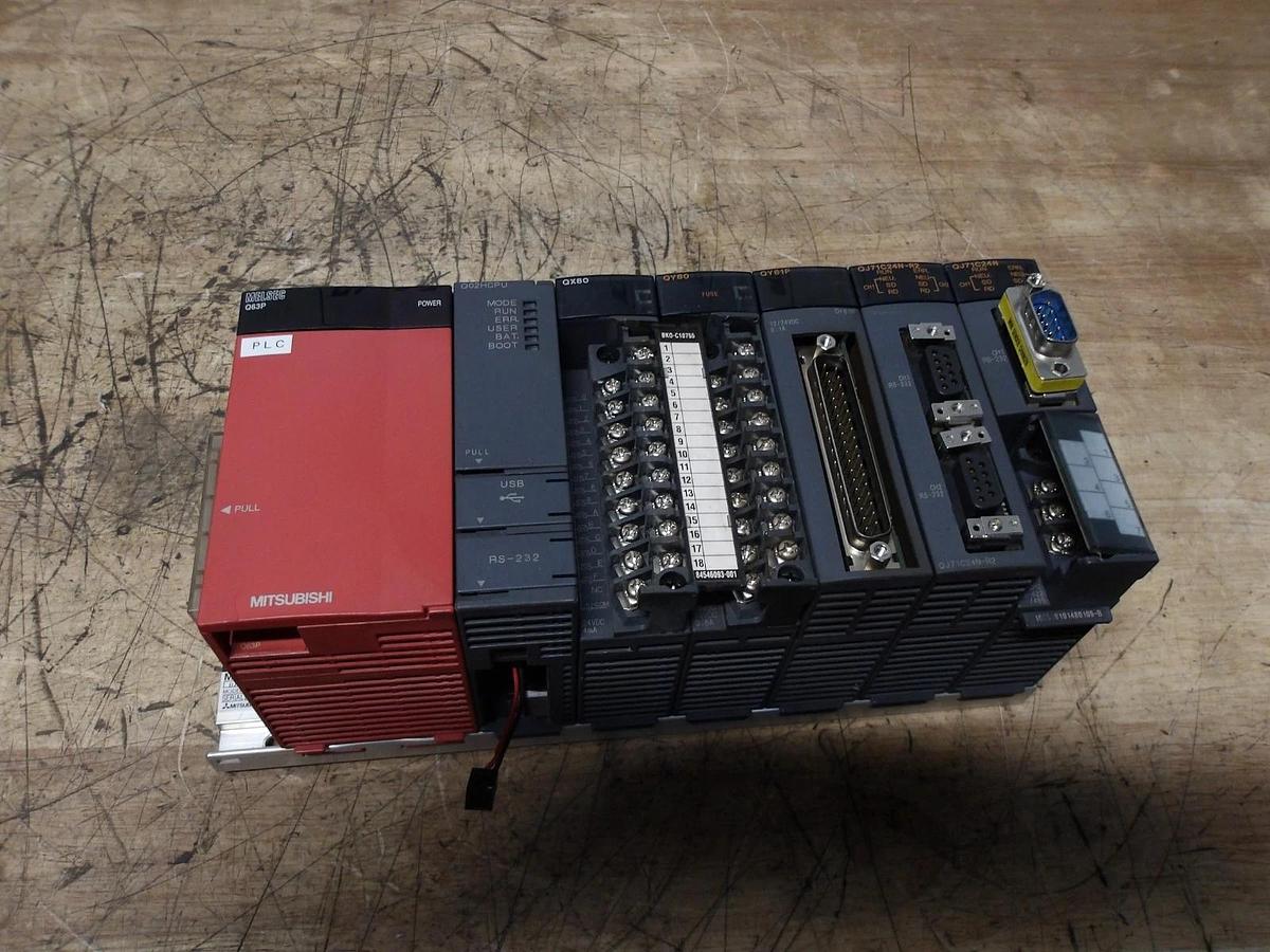 Used MITSUBISHI PLC RACK & CARDS Q02HCPU, #116247G USED
