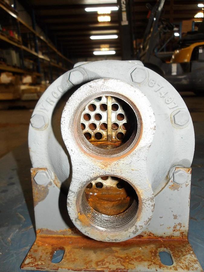 Used YOUNG 1-1/2" X 1-3/4" HEAT EXCHANGER F-502-ER-2P, #51914G NEW
