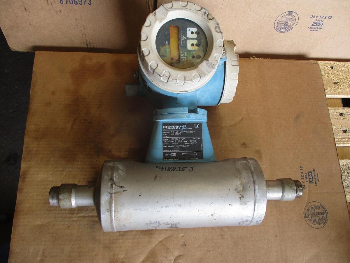 Used ENDRESS & HAUSER 63IT08 PROMASS I FLOWMETER, #418835J PARTS ONLY