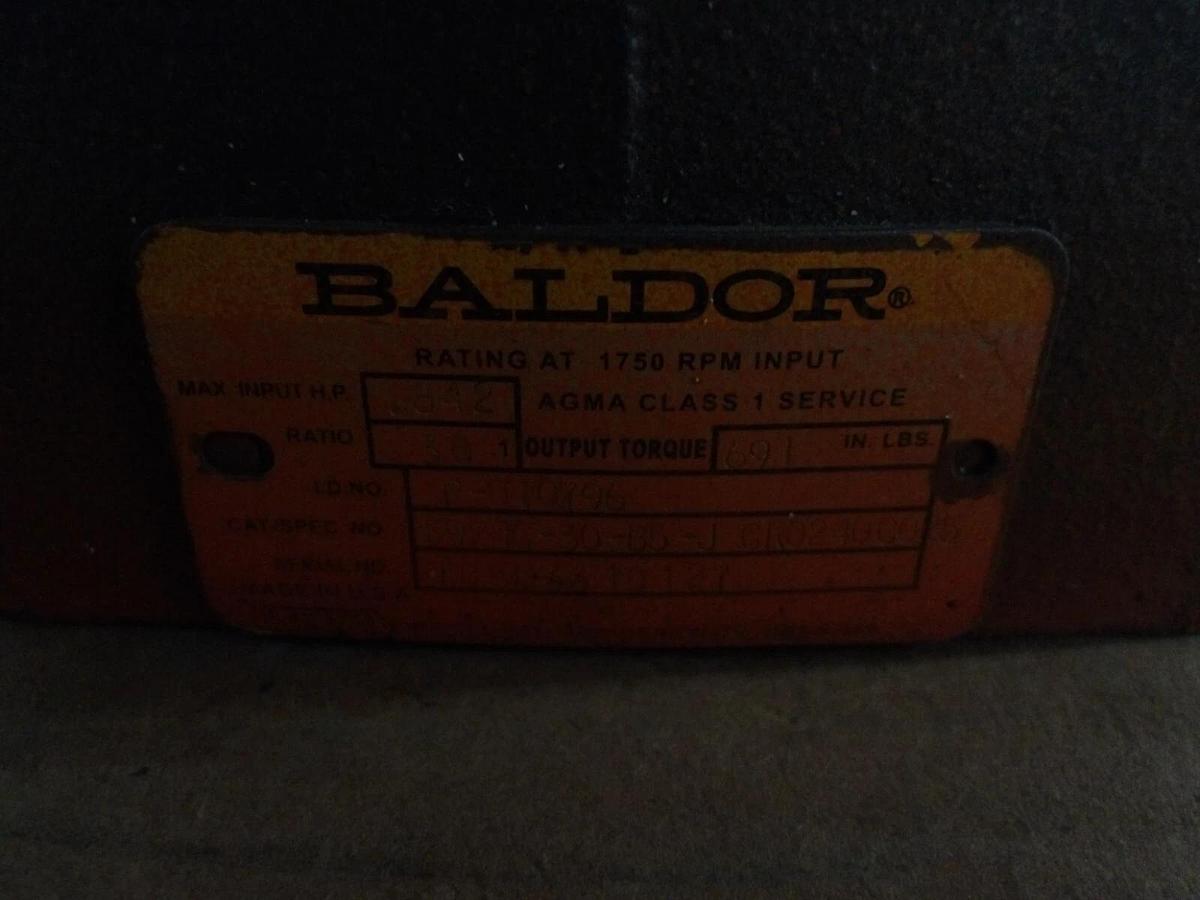Used BALDOR P-010796 SPEED REDUCER, RATIO 30:1, #1171142G NEW