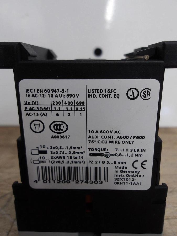 SIEMENS 3RH1122-1BB40 CONTROL RELAY (LOT OF 2) #521147G NIB