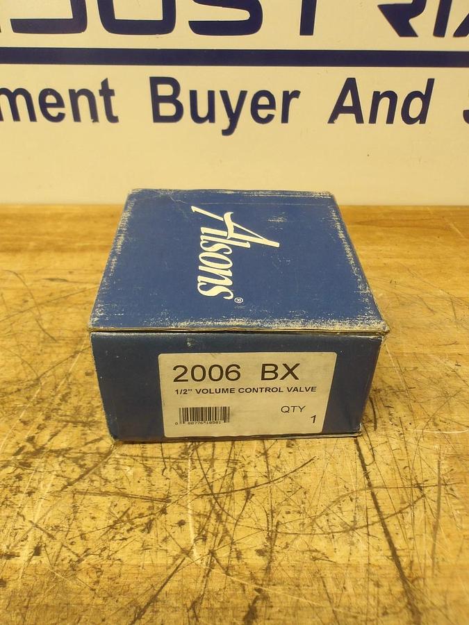 ALSONS 1/2" VOLUME CONTROL VALVE (BRASS) #4281206G NIB
