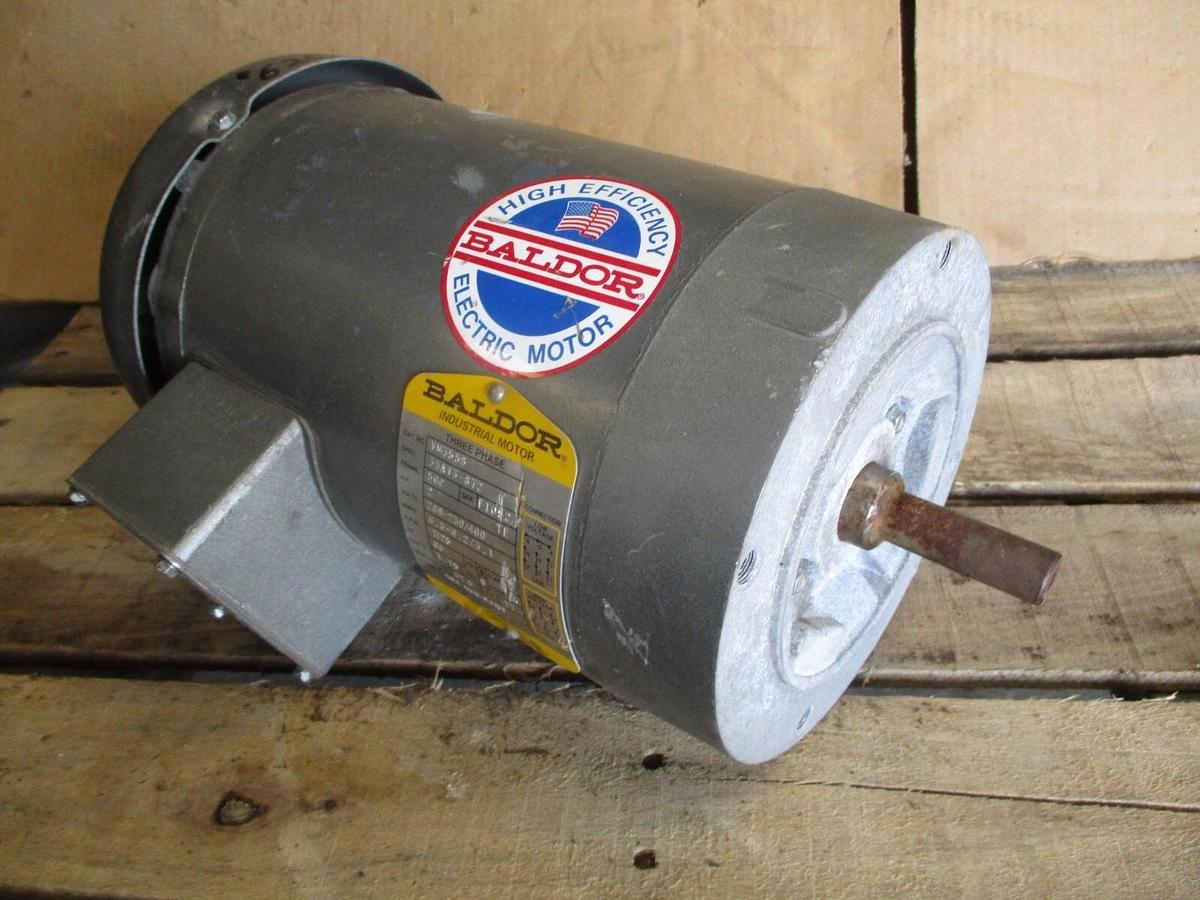 Used BALDOR 2 HP MOTOR, FR 56C, 208-230/460 V, #620201J NEW
