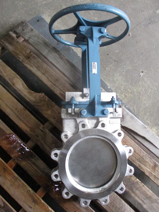 Used SARTELL 10" STAINLESS KNIFE GATE VALVE, #931150J NEW