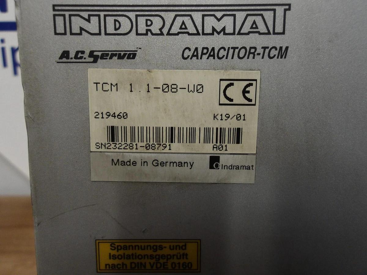 Used INDRAMAT TCM1.1-08-W0 AC SERVO CAPACITOR TCM, #212935G USED