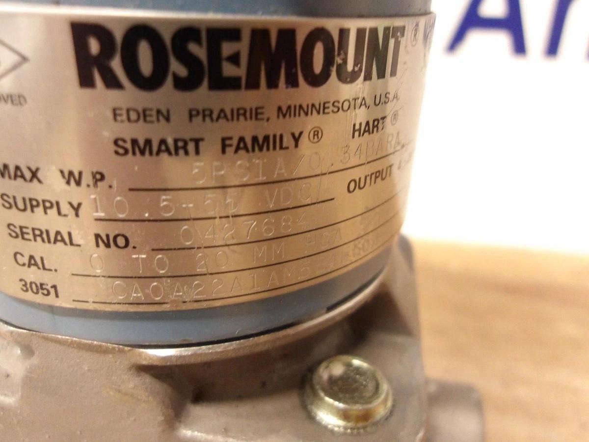Used ROSEMOUNT 3051 PRESSURE TRANSMITTER, #4101112G USED