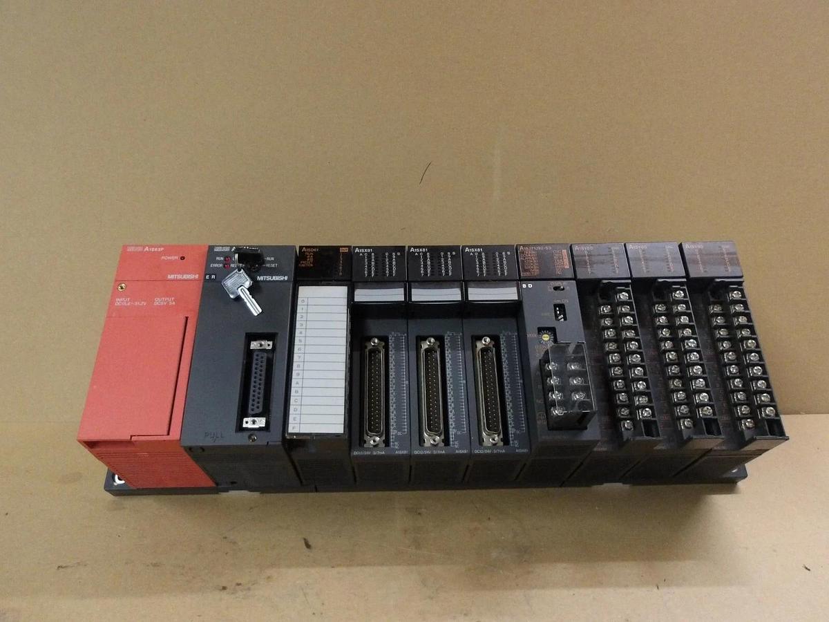 Used MITSUBISHI A2SHCPU RACK & CARDS, #410810G USED