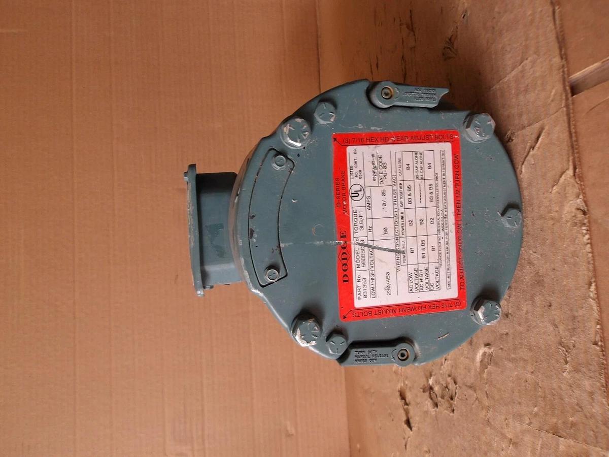 Used RELIANCE 1/2 HP DUTY MASTER AC MOTOR W/ BRAKE, FR FB56, #1011120G NEW