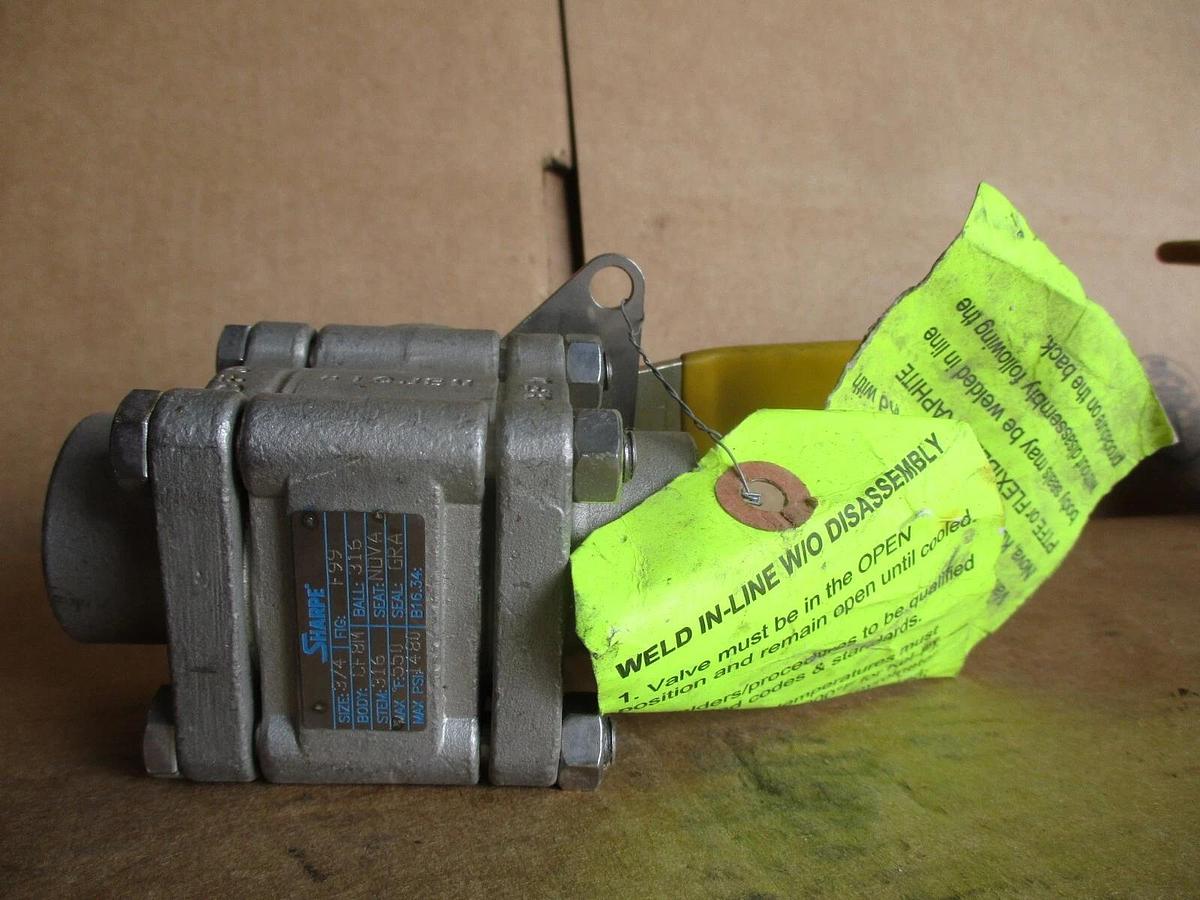 Used SHARPE 3/4" STAINLESS BALL VALVE(SOCKET WELD), #4161105J NEW