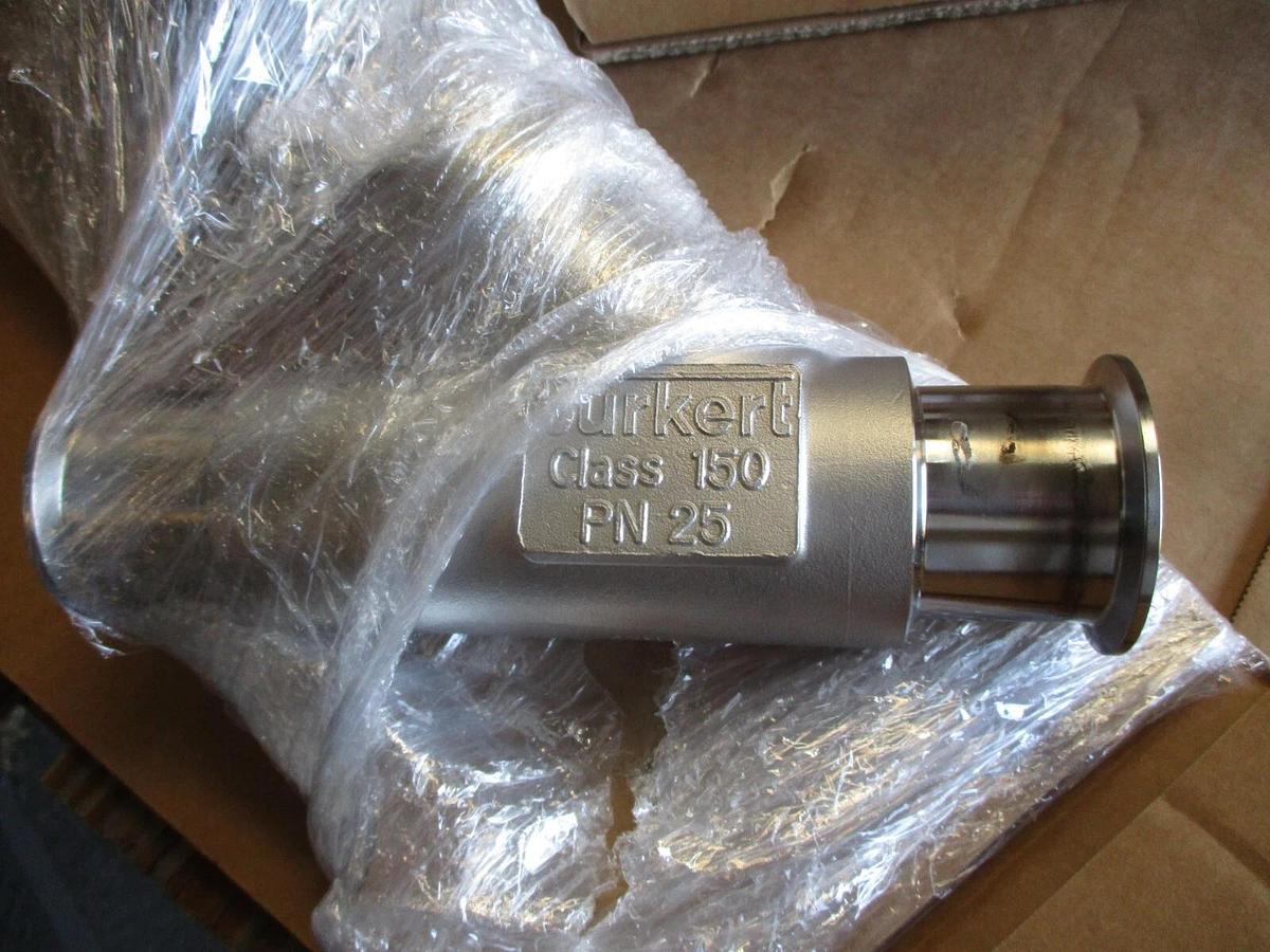 BURKERT 2" STAINLESS TYPE 2000 2-WAY ANGLE SEAT VALVE W/ HEAD, #821921J NIB