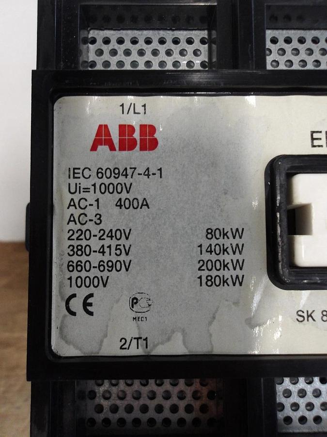 Used ABB EH260 MOTOR CONTACTOR, 300 AMP, 600 V, #521904G NEW
