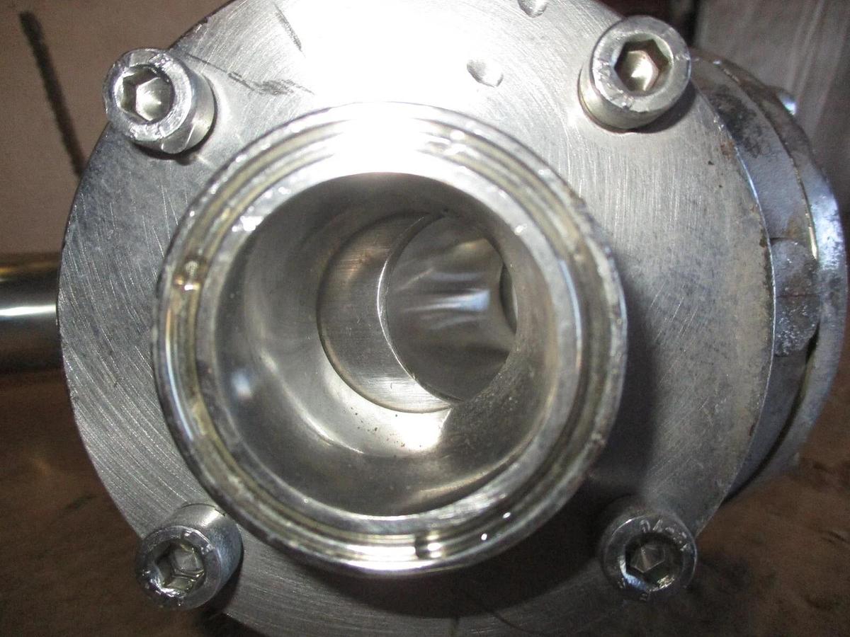 Used HYGIENIC PIGGABLE 3-WAY STAINLESS 1-1/2" DIVERTER VALVE W/ ACTUATOR, #971034J