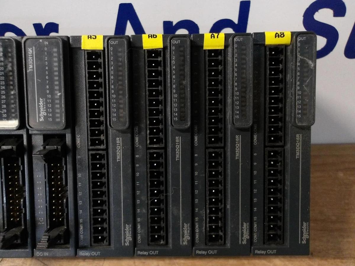 Used SCHNEIDER MODICON TM241CEC24T LOGIC CONTROLLER & 7 CARDS, #331231G USED
