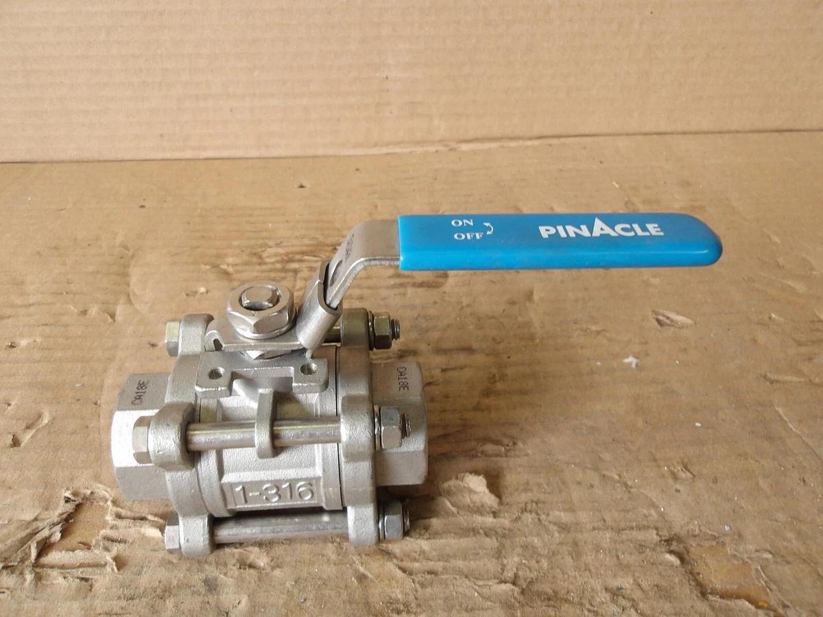Used PINACLE 1" S/S BALL VALVE, #8121140G NEW