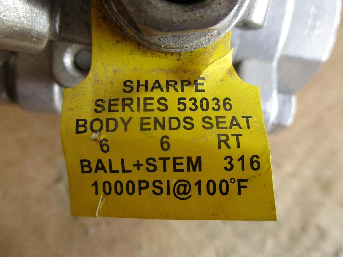 Used SHARPE 1" STAINLESS BALL VALVE(SOCKET WELD), #4161113J NEW